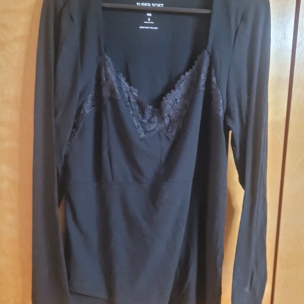Black Lace Trim Top